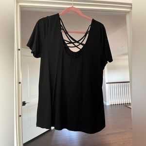 Torrid black crisscross detail tshirt